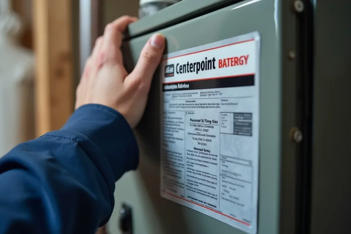 AHRI certified efficiency certificate attached to 96 percent AFUE condensing furnace