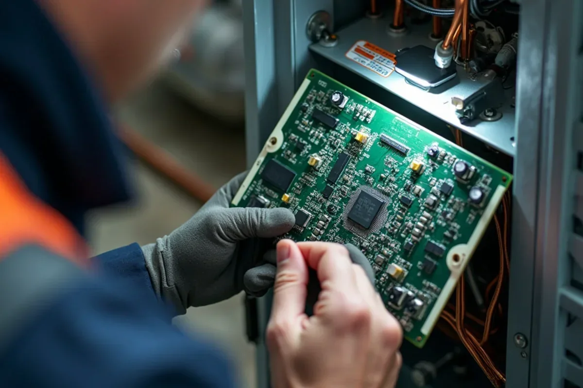 Electronic inverter circuit board inside variable-capacity heat pump condensing unit