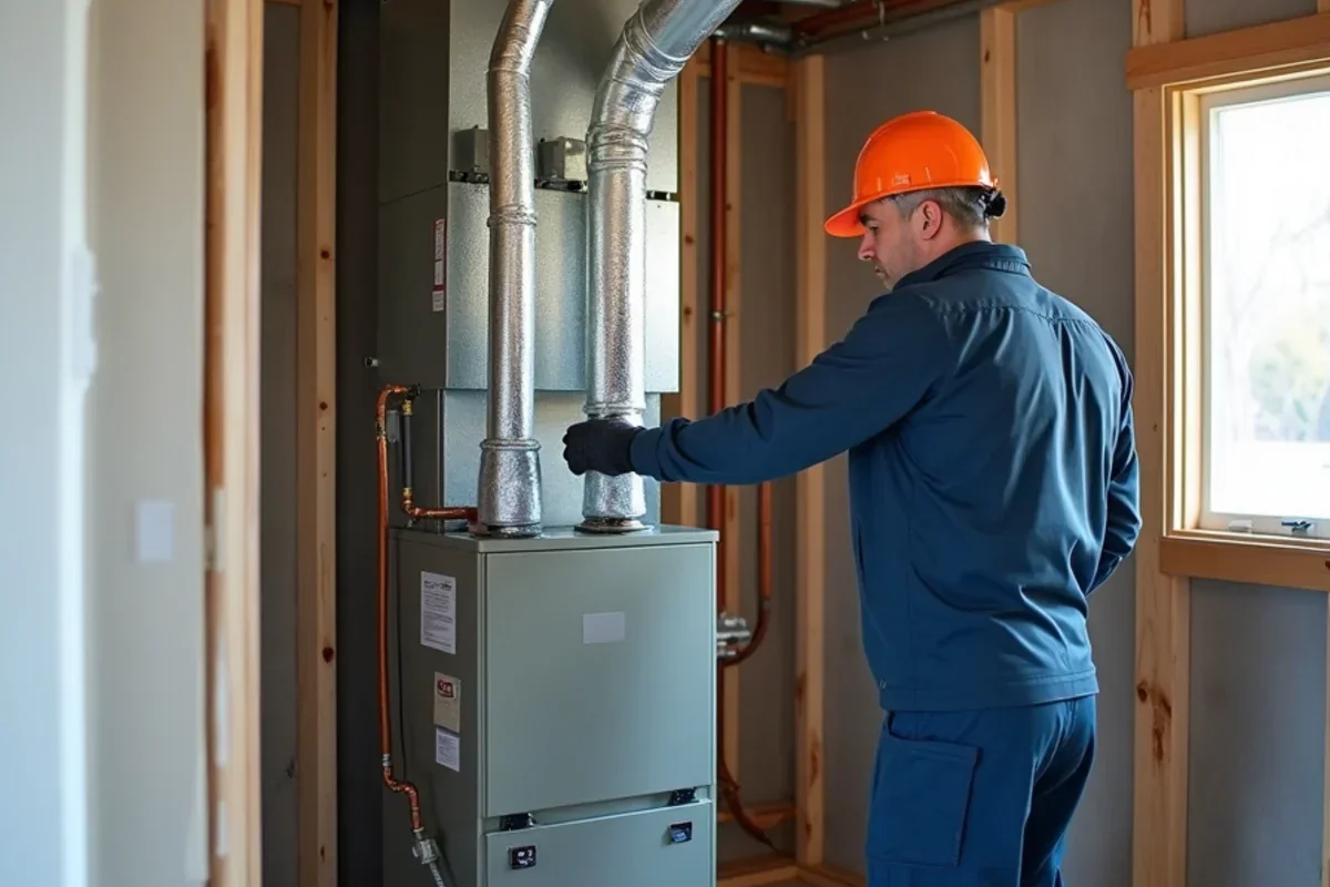 Hybrid dual-fuel heating system combining high-efficiency gas furnace with heat pump coil