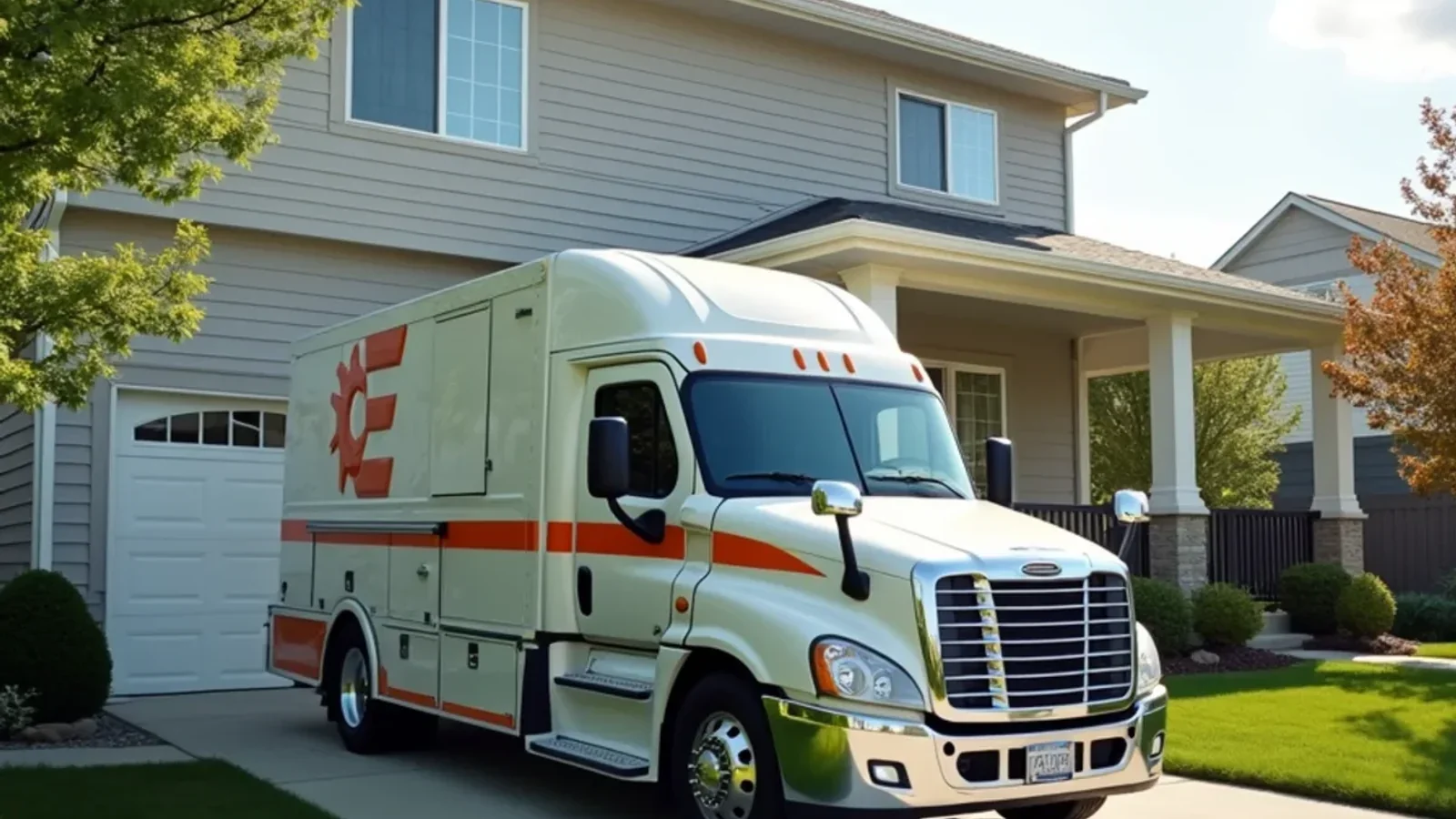 Performance Mechanical service vehicle parked outside modern suburban Shakopee Minnesota residence