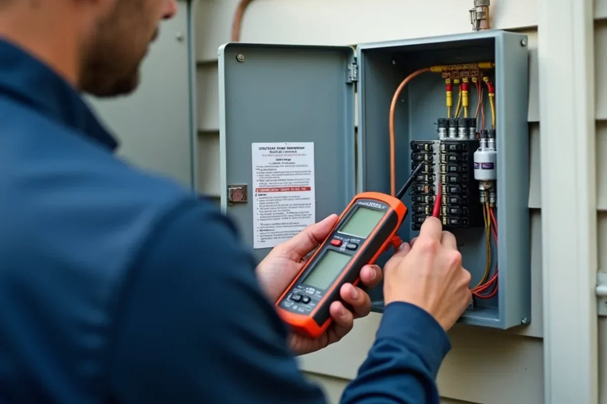 Testing outdoor electrical disconnect switch and fuses on residential Lakeville AC unit